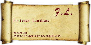 Friesz Lantos névjegykártya